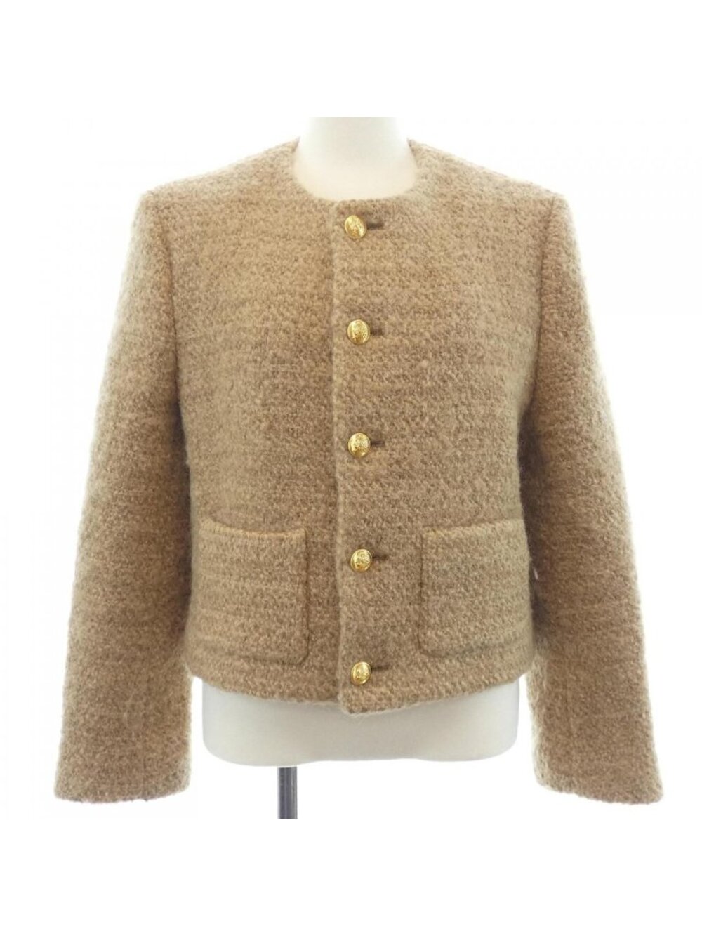 Celine Collarless Jacket Brown